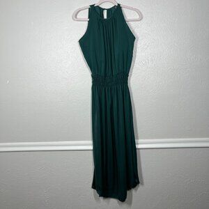 Shebird Green The Emma Satin Bra Sleeveless Midi Dress